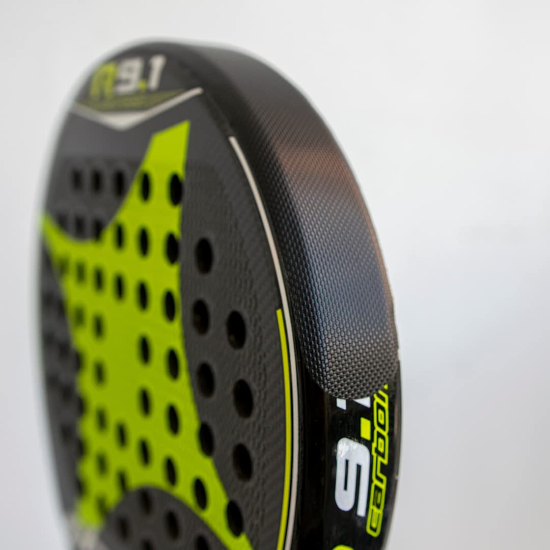 Schwarzer Padel-Schlägerschutz mit rauer Oberfläche für zusätzlichen Schutz + Padel-Aufkleber 35 x 370 mm