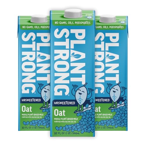 Plantstrong Oat Milk Unsweetened 32Oz (3 Pack) - Non-Gmo - Plant Based cover