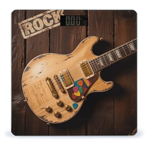 Báscula digital de baño con diseño de guitarra eléctrica