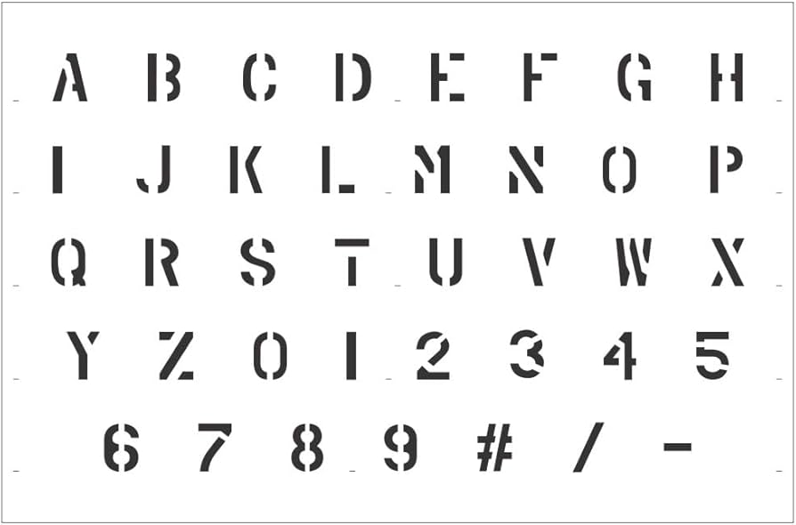 Amazon.com : 1/2 inch Military Letter and Number Stencil Set | 10 mil | Paint Stencils for Labels and Wall Signs : Paper Stencils : Arts, Crafts & Sewing