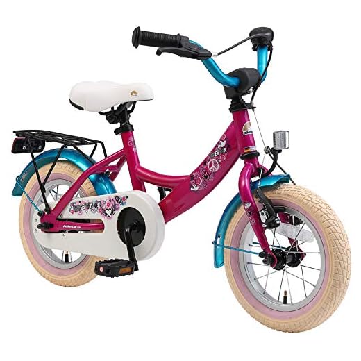 BIKESTAR Bicicleta Infantil para niños y niñas a Partir de 3 años | Bici 12 Pulgadas con Frenos | 12" Edición Clásica Berry Turquesa