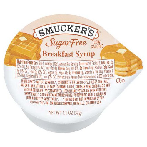 Smuckers - Jarabe de desayuno sin azúcar, 1.1 oz, 100 unidades