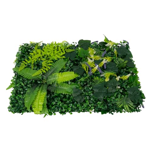 RjcdOPL - Juego de 6 paneles de vegetación de pared artificial, 40 x 60 cm, plástico, decoración para jardines, balcones, pasillos, fondos