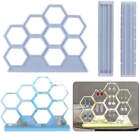 Hexagon Silicone Mould for Resin, Jewelry Holder, DIY Crafts & Decorative Display | Heat Resistant, Eco-Friendly, Non-Sticky, Reusable Multipurpose Silicone Mould-image-16