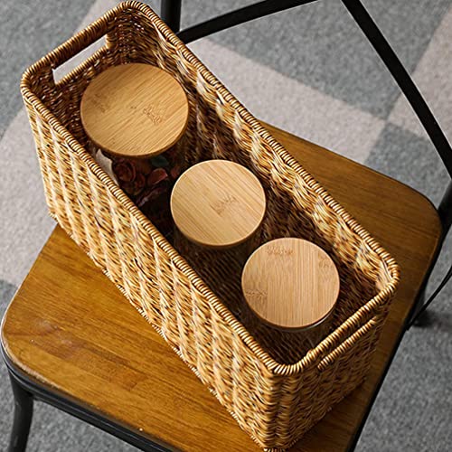 Angoily-Woven-Magazine-Holder-Magazine-Wicker-Basket-Natural-Narrow-Rattan-Magazine-Holder-Magazine-Storage-Basket-Bin-for-Home-Office