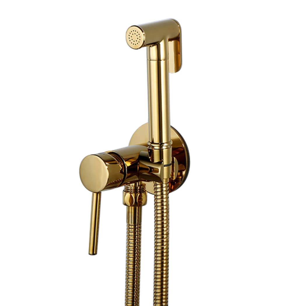 Pulvérisateur de bidet pour toilettes en laiton titane doré eau chaude et froide