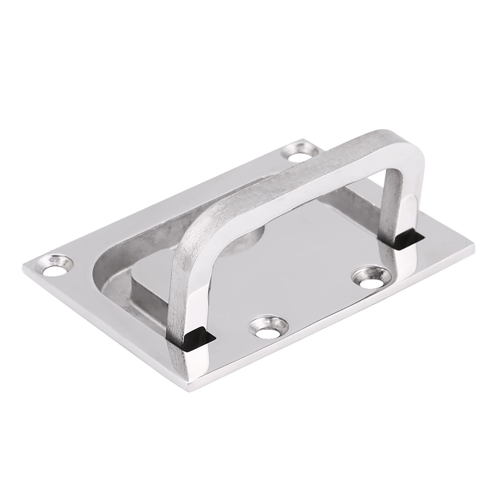 Keenso Silver Boat Flush Hatch Locker, Stainless Steel Boat Recessed Hatch Pull Handle Cabinet Lift Pull Handle For Marine Yacht Other Transport