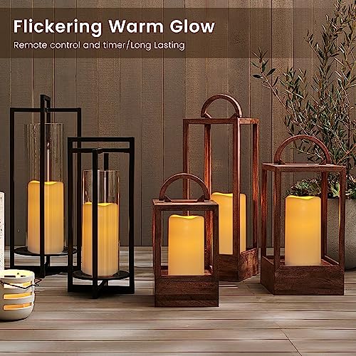 Image of 12PACK Waterproof Flameless Candles with Remote Control Candle, Battery Operated Flickering LED Pillar Candle Plastic,Large Size(D3 x H5.5) for Outdoor /Indoor Decoration Wedding, Party, Birthday