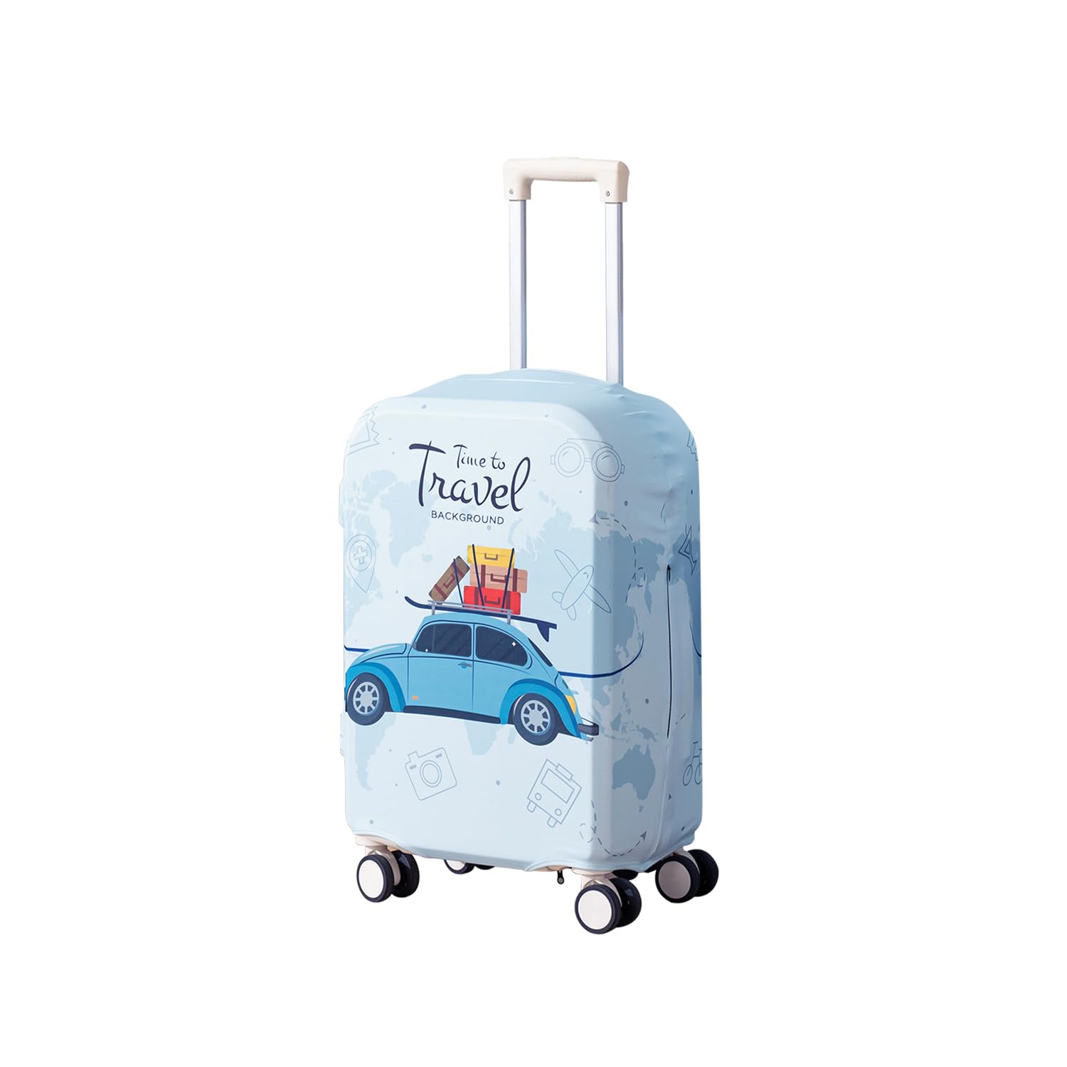 hokipo Suitcase Covers for Trolley Suitcase, 220gsm Durable and Washable, Small (18-19inch) - Road Trip (AR-6343-D13)-picture-34