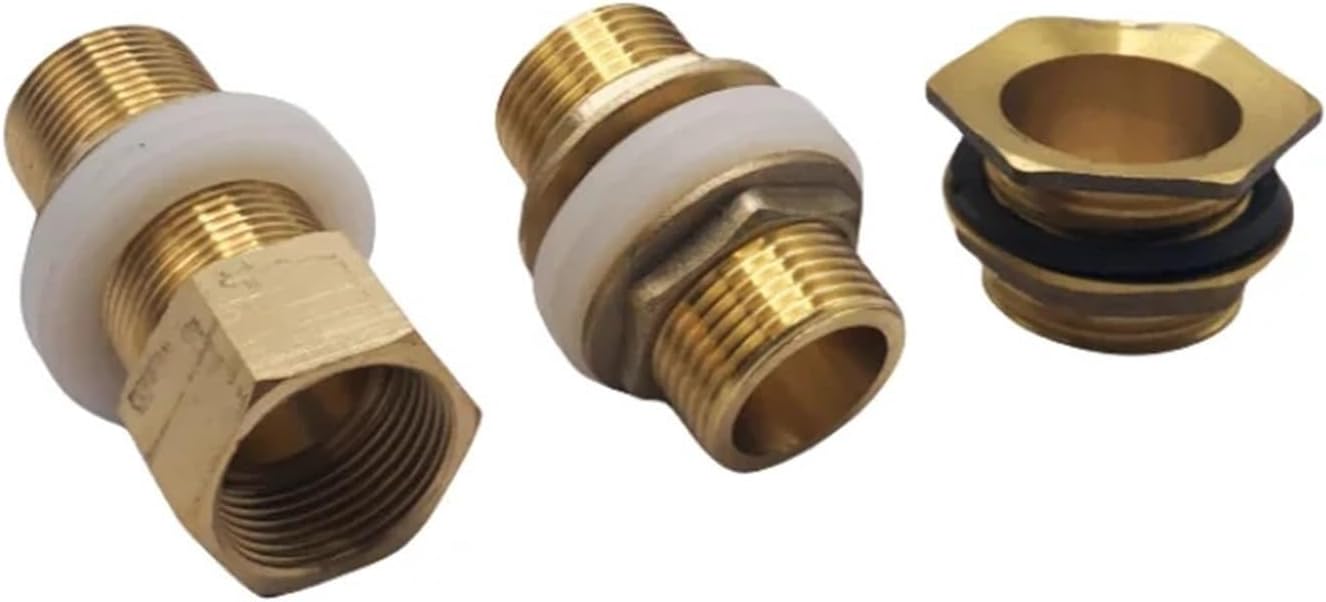 1pcs Copper Water Tank Connector 1/2" 3/4" 1" Male Brass Pipe Single Loose Key Swivel Fittings Nut Jointer(Color:04-20mm)