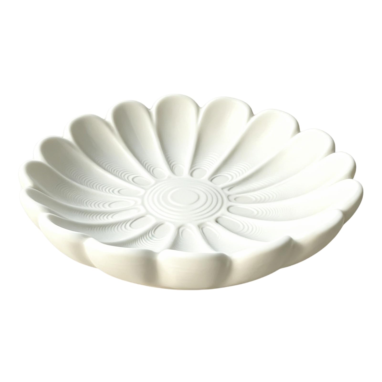 3D Printed Flower Shape Jewelry Tray for Rings Necklaces Bracelets, Entryway Table Trays, Decorative Trinket Dish White