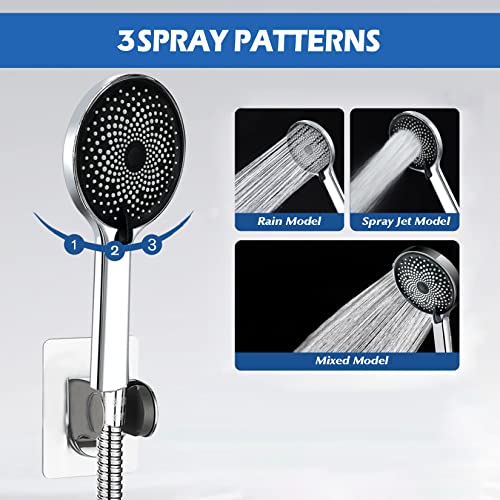 Image of Shower Head,8 inchRain Shower Head with Handheld Spray Combo with 11'' Angle Adjustable Extension Arm /Flow Regulator /Shower System,High Pressure Rainfall Shower Head Bathroom,Chrome