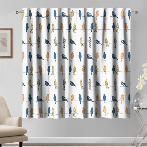 Kzzfqxb de Cortinas 107x160cm con Dibujos Infantiles 2 Paneles,