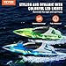 VEVOR RC Boat for Kids, 2Pack Remote Control Boat for Pools & Lakes, Racing Boat with LED Light & 4 Rechargeable Batteries, Whole Body Waterproof, Water Play Toy Gift for Adults Boys & Girls