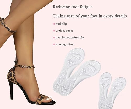 Miniatura 40 de High Heel Inserts for Women - Adhesive Velvety Cushioning Insoles, Anti-Slip Gel Cushions for Pain Relief, Shoe Inserts for Dress Shoes, 2 Pairs