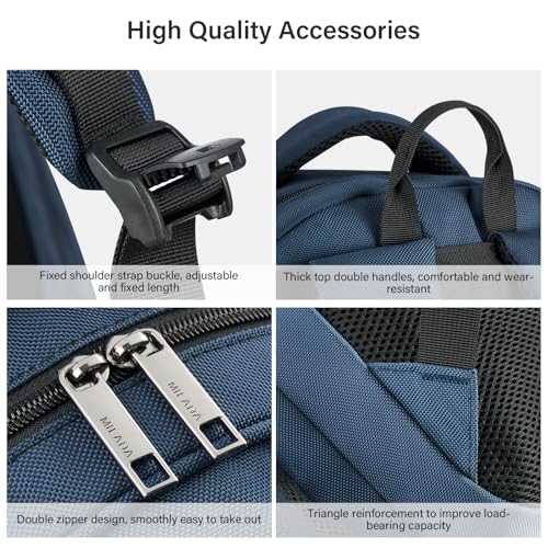 MILADA Travel Backpack For Men Laptop Backpack Women Business Carry On Backpack Airline Approved Fits 16.5 Inch Laptop Bag Work Backpack, Blue by MILADA - Used condition - Image 9