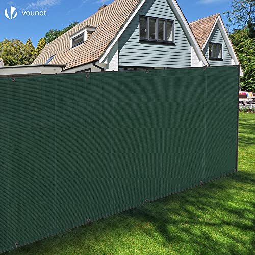 Image of VOUNOT Privacy Netting 6' x 33' Garden Screening 150 GSM HDPE Shading Net, 85% Shading Rate UV-Resistant, Tear-Resistant Windbreak Fencing with Holes and Cable Ties, Green