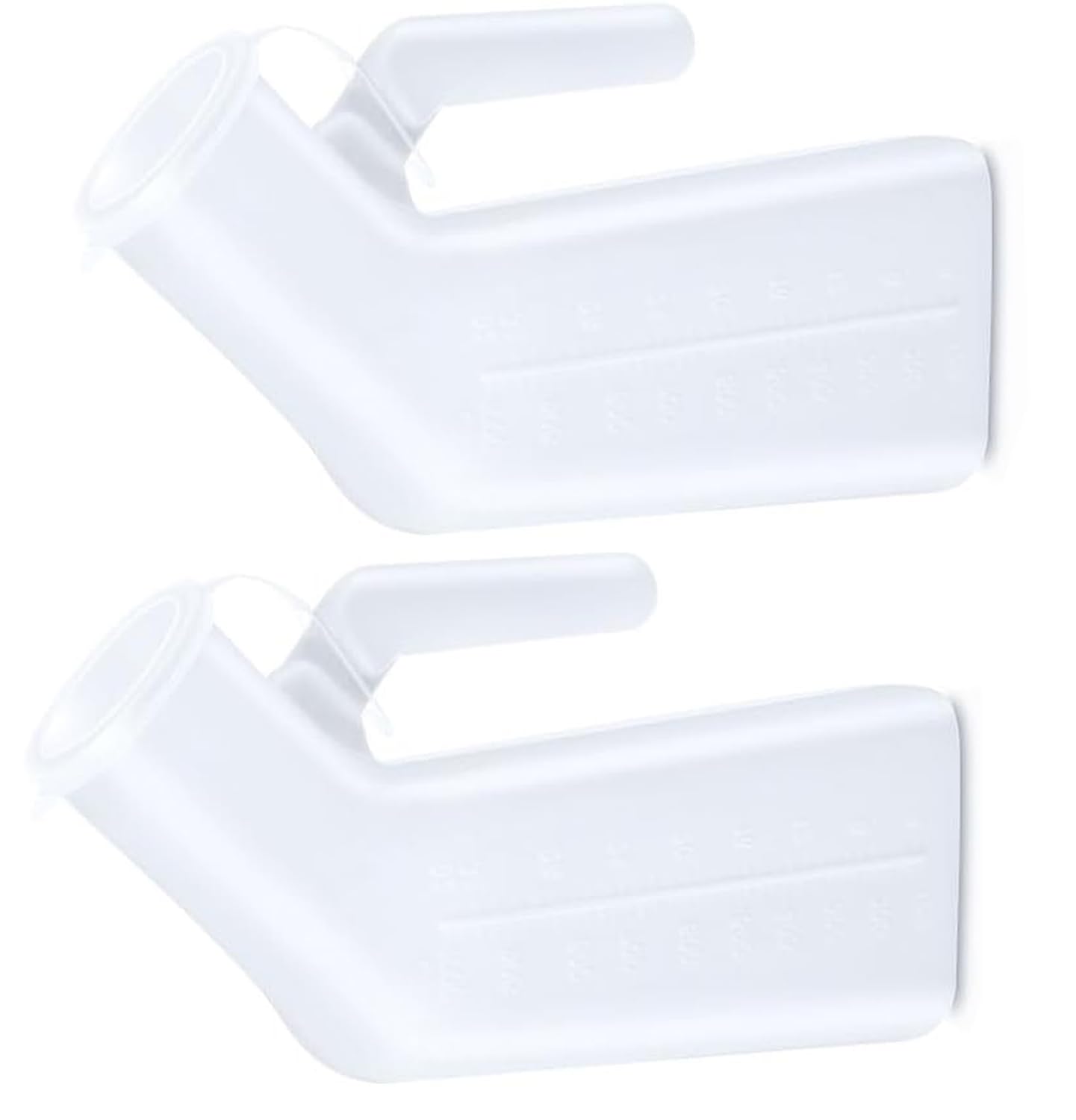Urinal Bottle, 2 Pack Male Urinal Urine Bottle for Men,Thick Portable Pee with Lid for Travel,Hospitals,Emergency,and Camping(White)