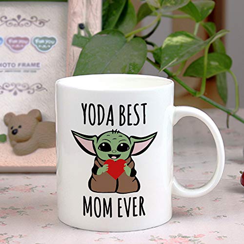 LOZACHE-Baby-Yoda-Gifts-for-Mom-11oz-Best-Mom-Ever-Coffee-Mug-for-New-Mom-To-Be-Mama-Women-Mothers-Day-Gift-Birthday-Christmas-Gift-idea-Present-from-Daughter-Son-Husband-Yoda-Mom