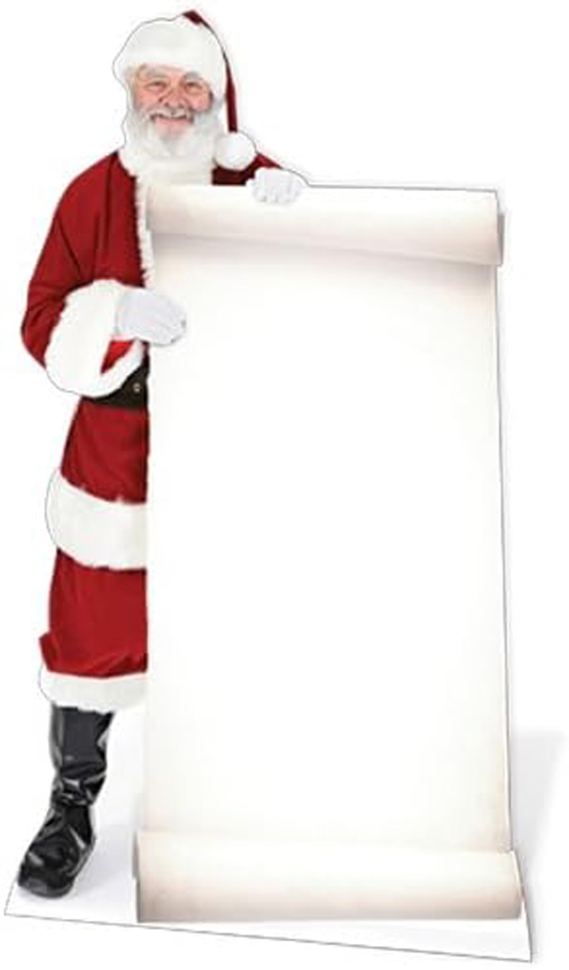 Père Noël avec liste de souhaits - Figurine en carton - 180 cm