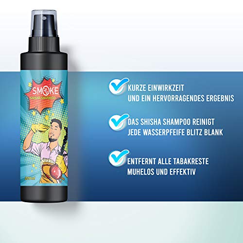 Premium Shisha Reinigungsset | Spray + Bürste für Bowl und Rauchsäule | Wasserpfeifen Reiniger Komplett Set… – Bild 3