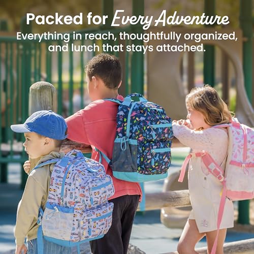Image of Bentgo Kids Print Backpack - Lightweight 14 inch Backpack for School, Travel & Daycare, Ideal for Ages 4+, Durable & Water-Resistant, Roomy Interior, & Loop for Lunch Bag (NEW Ballet & Bows)