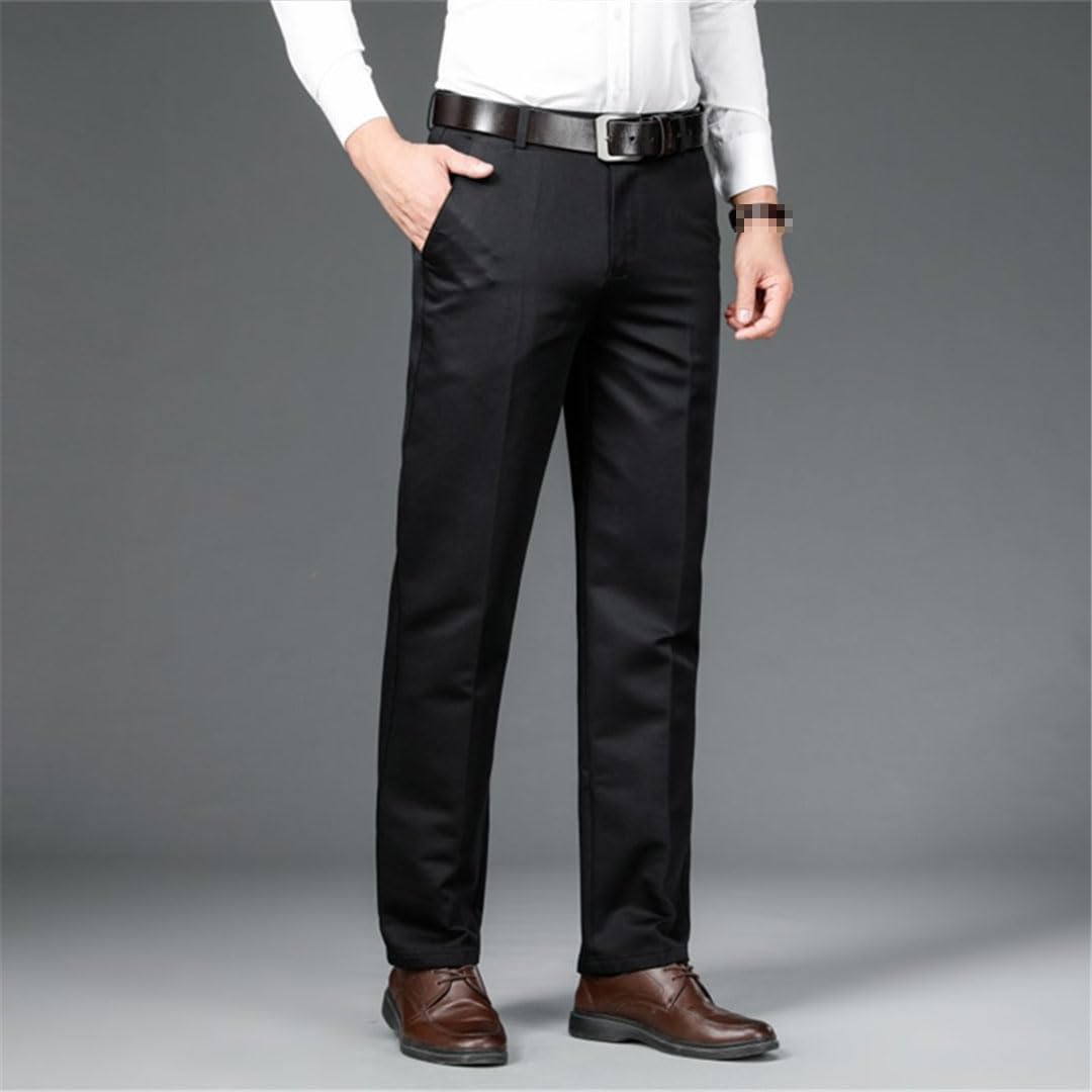 Vogrtcc Pantaloni da Uomo d'Affari Elastici Casual Dritti Taglie Forti