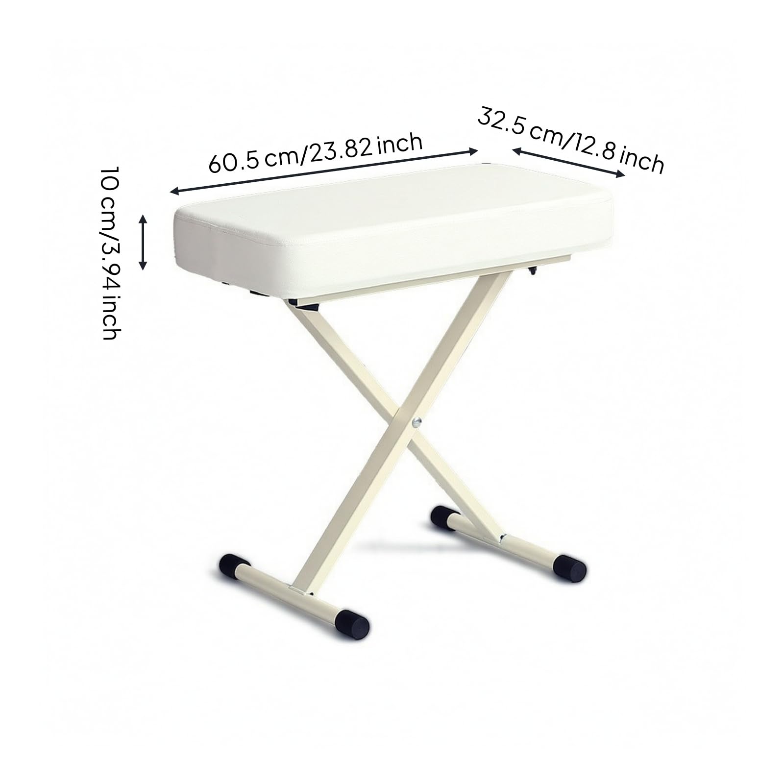Amagogo Sgabello Regolabile per Musica Tastiera Pianoforte Seduta Cuscino Base Metallo Pieghevole Antiscivolo Adatto Concerti Studio Domestico Lezioni, Bianco