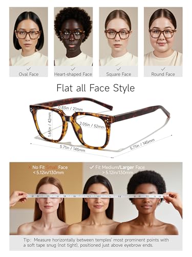 Image of Oversized Square Blue Light Glasses for Woman Men fashion Reduce Eyestrain Protection for TV /Computer /Gaming