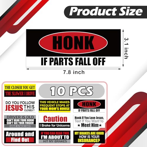Image of AmazingSpark 10 Pcs Bumper Magnetic Sticker Funny Car Bumper Sticker This Vehicle Makes Frequent Stops at Your House Car Accessories for Truck Vehicle Luggage Window Refrigerator 8 inch x 3 inch