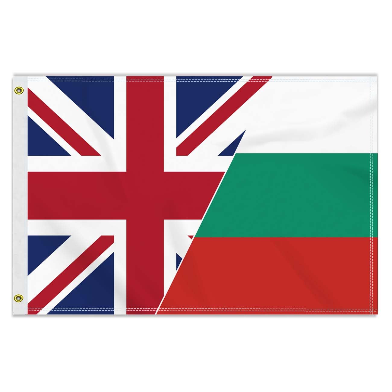2×3 FT Bulgaria British Friendship Flag, Large 60×90 CM 150D Bulgarian Outdoor Banner,Decor Garden With Brass Gromment