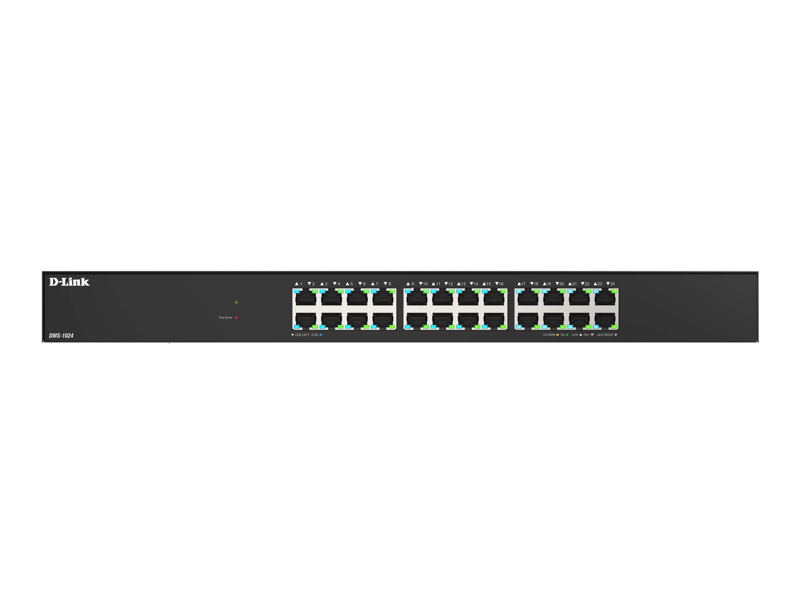 D-Link DMS-1024 Switch Non Géré 24 Ports Multi-Gigabit – Ethernet 2.5G, Plug & Play, QoS, IGMP Snooping, EEE, Boîtier Métallique, Montage en Rack
