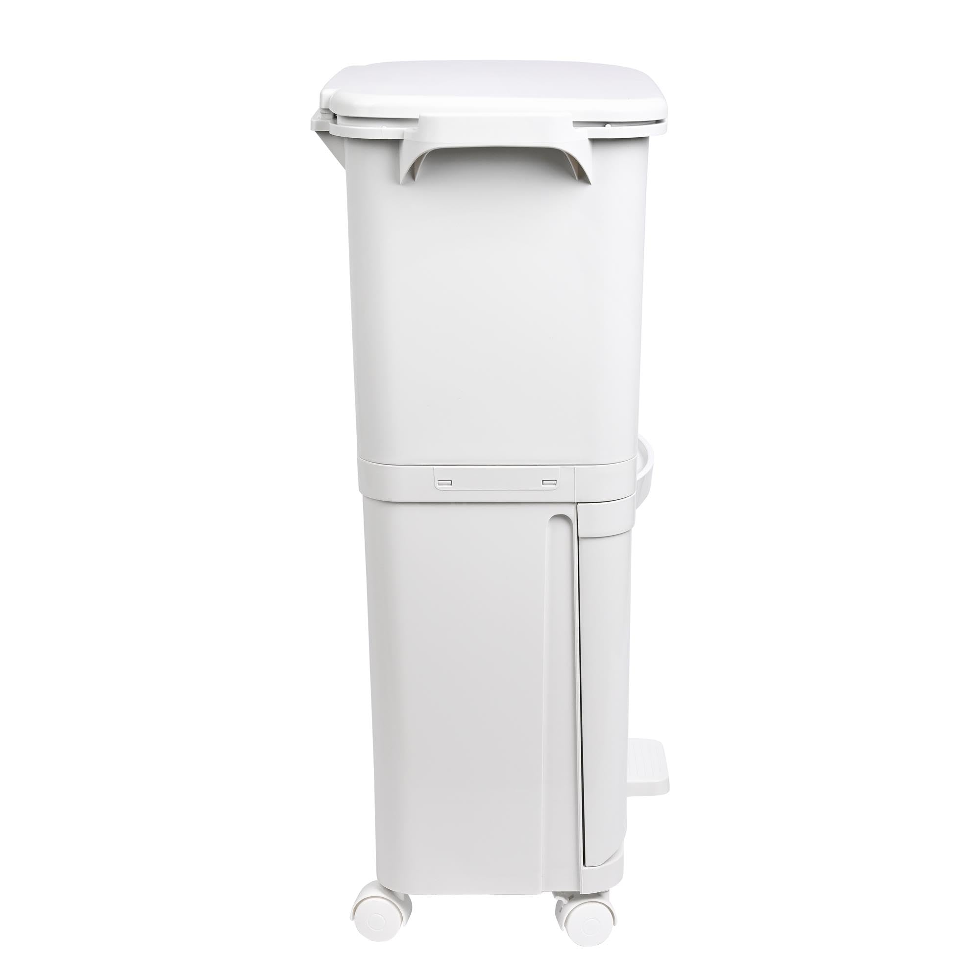 WELL HOME MOBILIARIO & DECORACIÓN Pattumiera a pedale selettiva, con doppio scomparto da 38 litri e manico a pedale (24 l + 14 l).