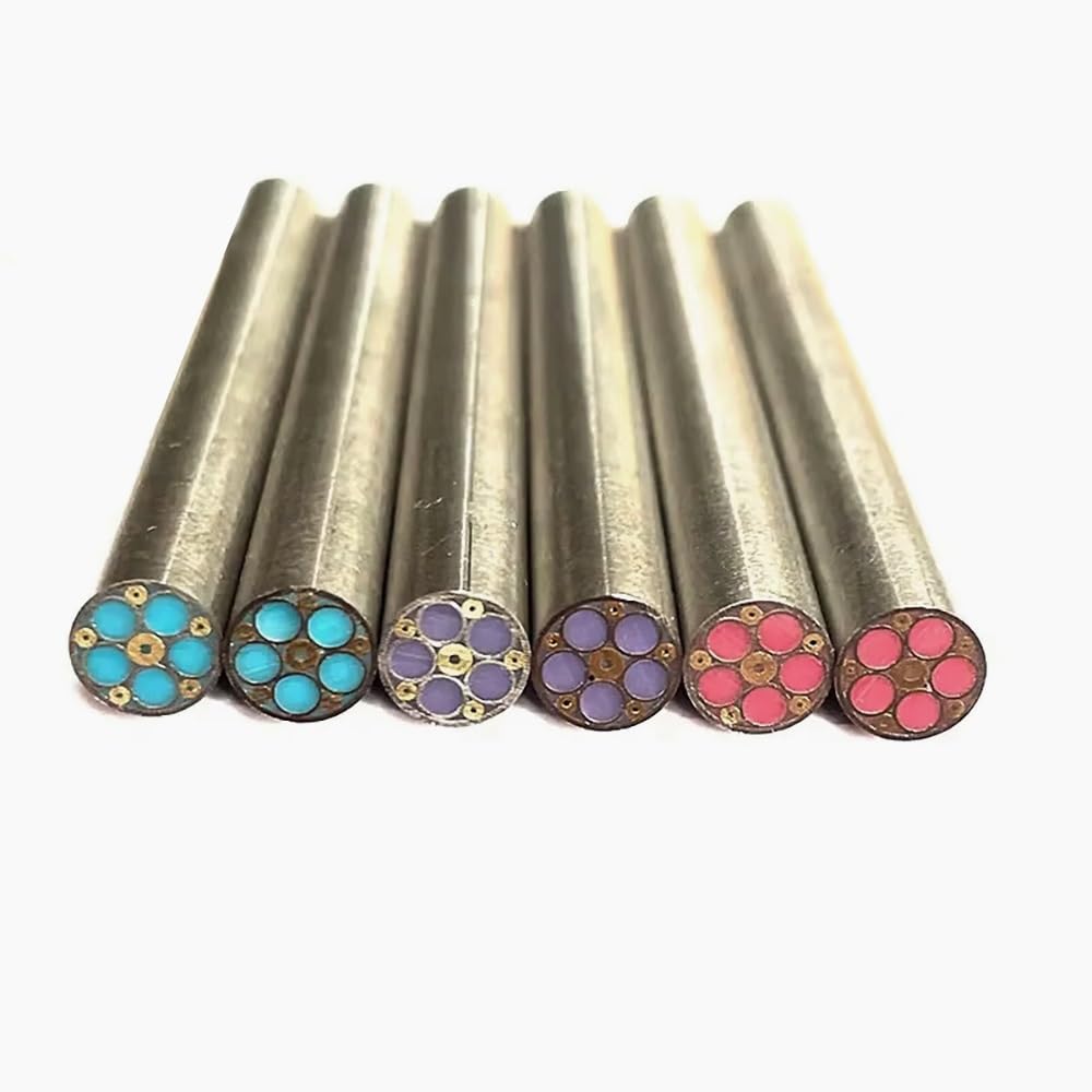 8mm Mosaic Pin for Knife Handle, 60mm Length, Colored Resin Filling Decorative Rivets, Steel Tube, 1 Piece(Purple 1pc)
