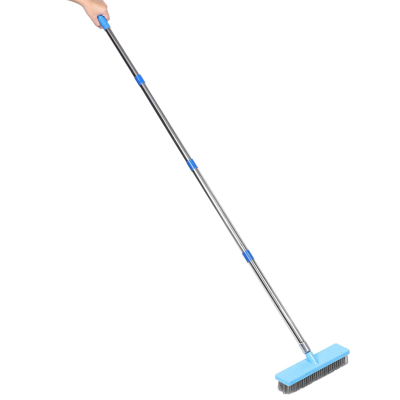 Gatuida Brosse à Récurer pour Carrelage Manche Long 16 M en Acier Inoxydable Poils Rigides 30 CM Brosse de Nettoyage pour Joints de Salle de Bain et Sols Nettoyage et Solide