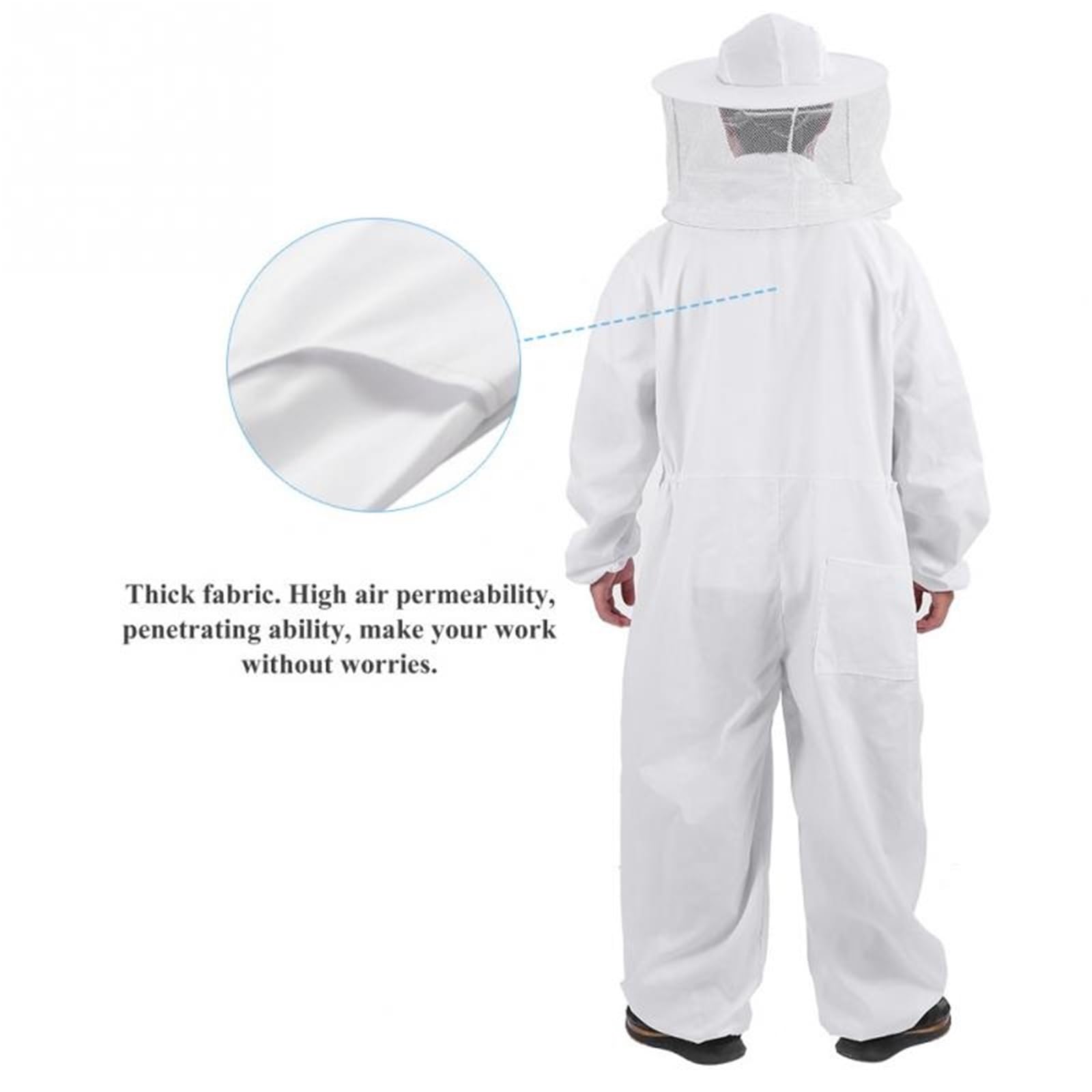 Traje de apicultor de algodón, guantes profesionales de cuerpo entero, sombrero, chaqueta, traje protector, equipo de apicultura.(XXL 180-185cm)