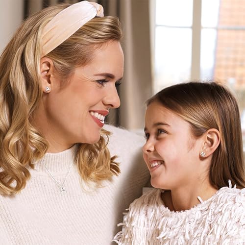 ChicSilver Hypoallergenic 925 Sterling Silver Stud Earrings Simple Tiny Initial Letter A-Z Studs for Women Sensitive Ears (with Gift Box)4