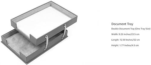 Miniatura 2 de MOOGCO Organizador de escritorio doble de cuero de lujo - Accesorios de oficina - Turquesa