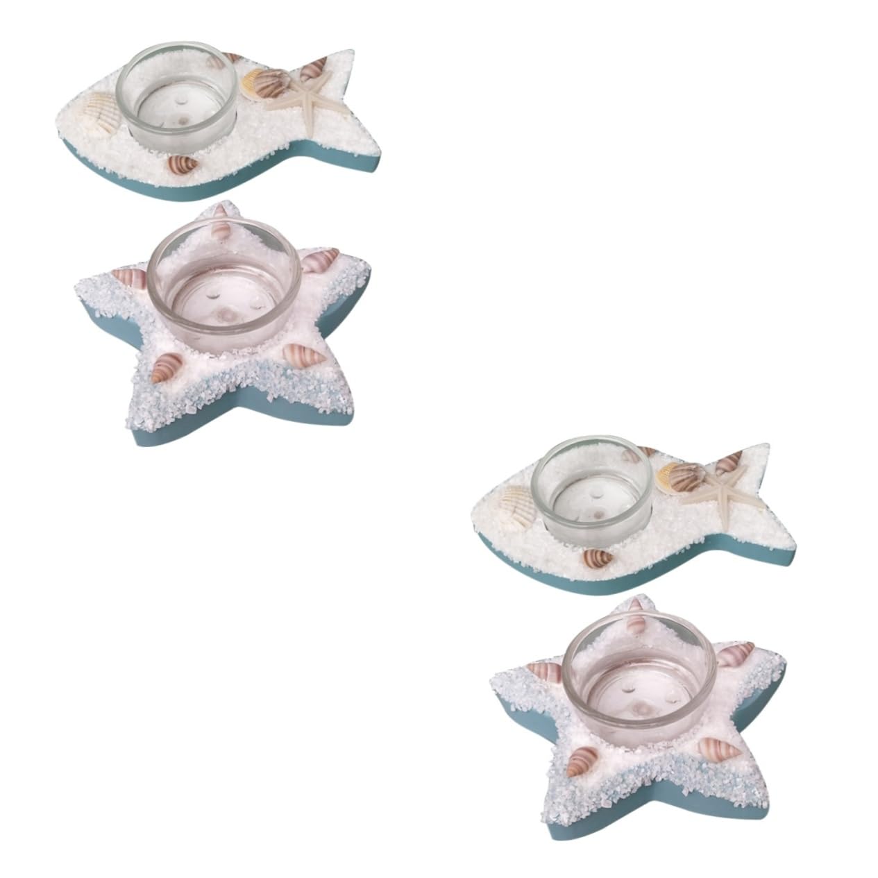 2 Set Cangoli Di Stelle Marine Candele Candela Conica Candelieri Senza Titolare Arredamento Candelabro Da Tavolo Porta Tealight Nautico Di Legno 2 Pezzi*2