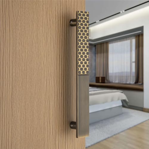 Image of COMPASS 24 inch Brass Main Door Handle | Door Handles for Main Door | Pull Handles for All The Doors of House | Office | Hotels | PH-BK (Pack of 1, Antique Finish)