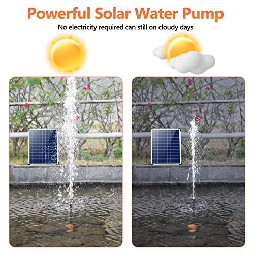 Antfraer Solar Water Pump Fountain, 25W Solar Fountain Pump 410Gph+ Flow Adjustable, Submersible Solar Water Fountain Kit For Pond Fish Pond Garden Waterfall Hydroponics Aquaculture Pool #TOP4