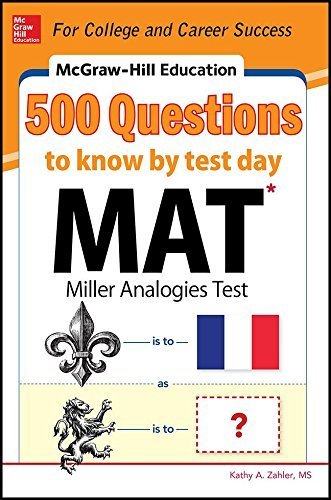 McGraw-Hill Education 500 MAT Questions to Know by Test Day (Mcgraw-Hill Education 500 Questions) by Zahler, Kathy (2014) Paperback