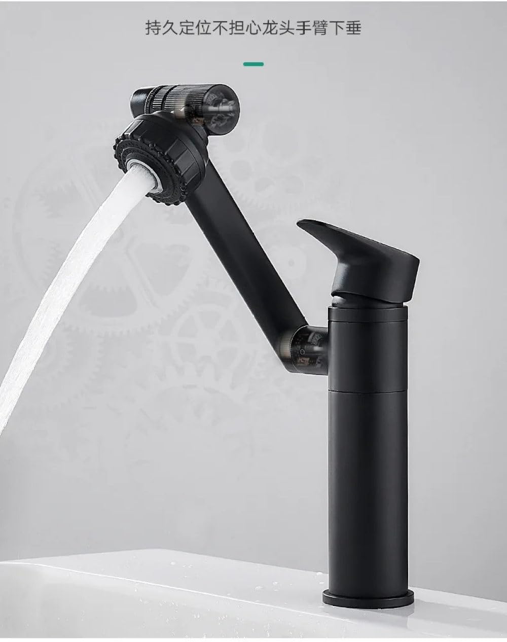 Obrotowa umywalka łazienkowa o 1080° Bateria umywalkowa Bateria stojąca Odporna na zachlapanie woda z kranu Głowica prysznicowa Aeratory Armatura RURA x 2, duan hui pipe2, G1/2