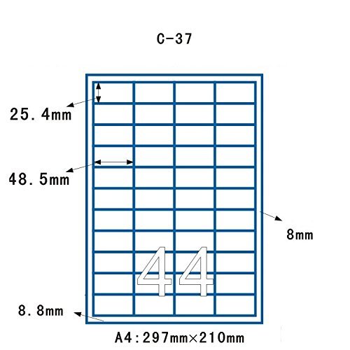 Duofire Fba Label Shipping Mailing Stickers A4(100 Sheets, 4400 Labels) 44-Up Labels 48.5 X 25.4 Mm On A4(1 X 1.9 Inches), White Self Adhesive Shipping Mailing Stickers For Laser/Inkjet Printer #TOP2