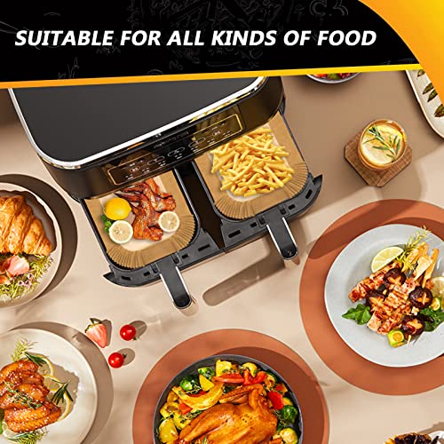 Air Fryer Disposable Paper Liner Rectangle 120 Pcs 8.6X 5.5'' For Ninja Dual Air Fryer With 2 Baskets 8 Qt And Above, Air Fryer Parchment Liners Rectangular Non-Stick, Fit Ninja Dz201 Dz401 Ig651 #TOP5