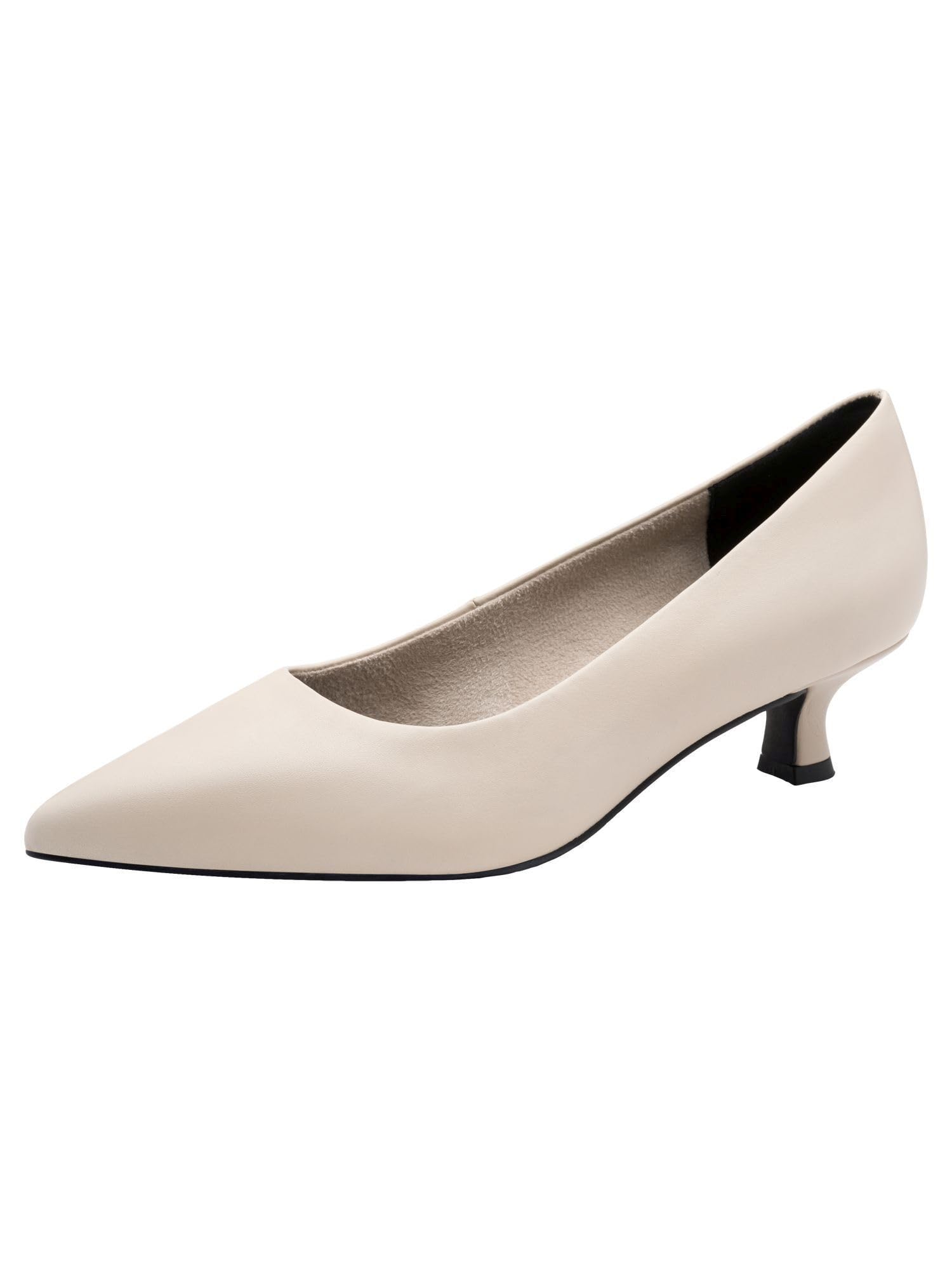 MARCO TOZZI Women's Pumps Soft Feel Me Footbed Leather Leather Insole Soft Lining Modern, Beige (Cream Nappa), 6 UK