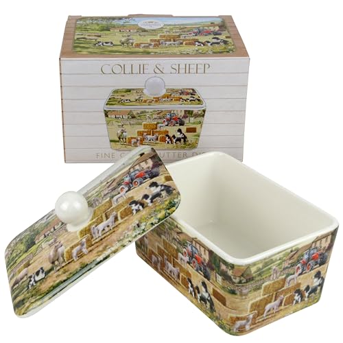 The Leonardo Collection Macneil Studios Collie & Sheep Butter Dish | British Designed for Kitchen Use | Large Butter Dish for All Kitchens | Perfect for Daily Use - Image 5