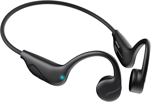 Auriculares de conducción ósea, auriculares Bluetooth V6.0 de conducción ósea con micrófono, auriculares de oreja abierta 12 horas de reproducción,