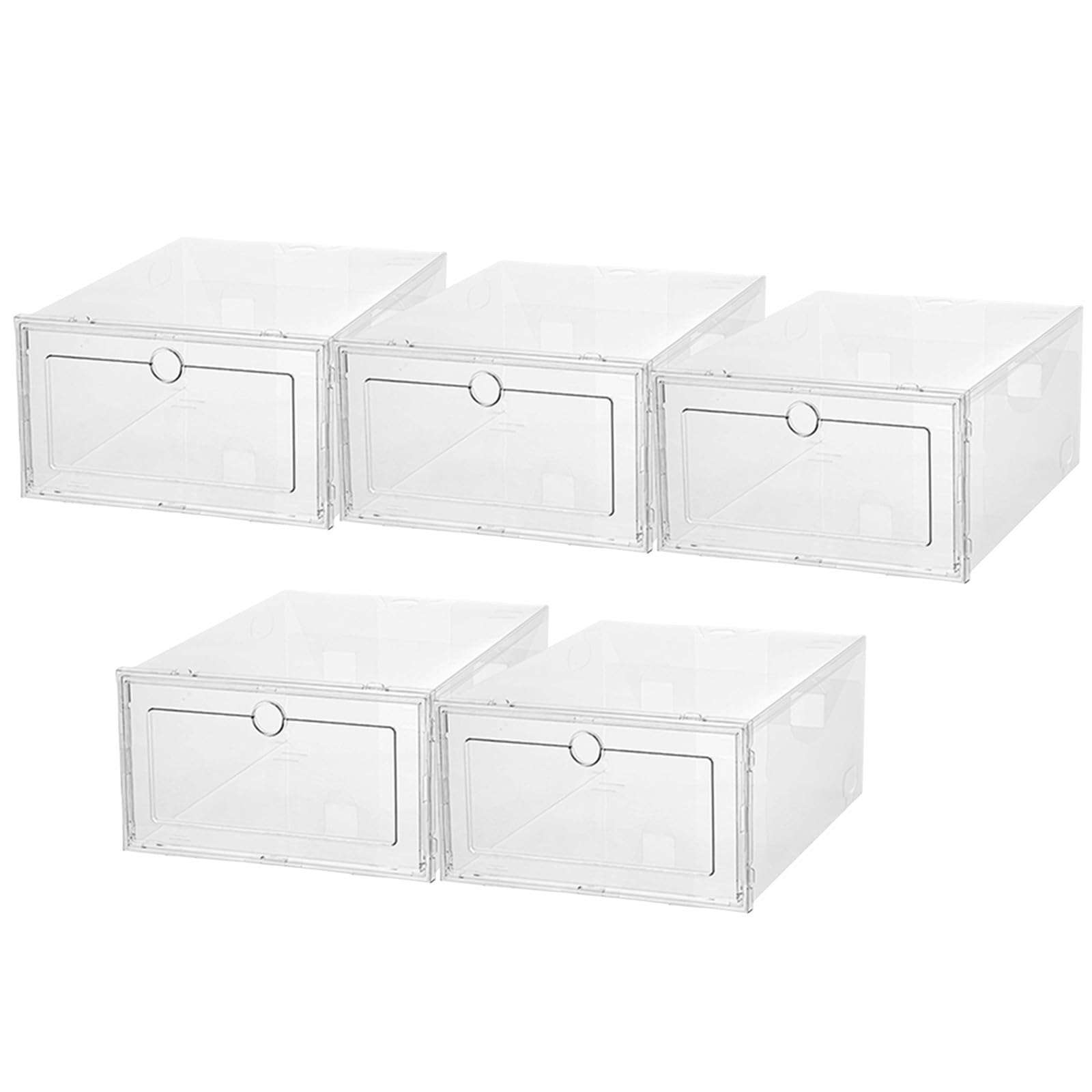 Boîte à chaussures transparente lot de 5 plastique pliable empilable