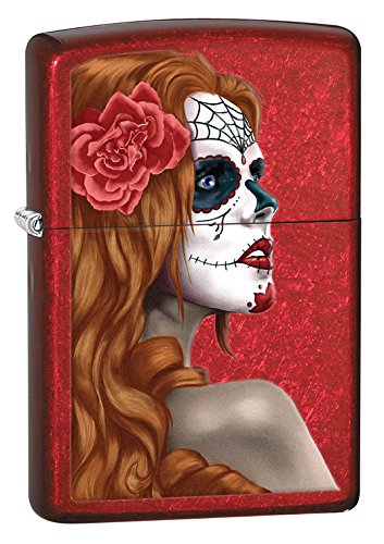 Encendedor Zippo Día de los Muertos Rojo Manzana miniatura 4